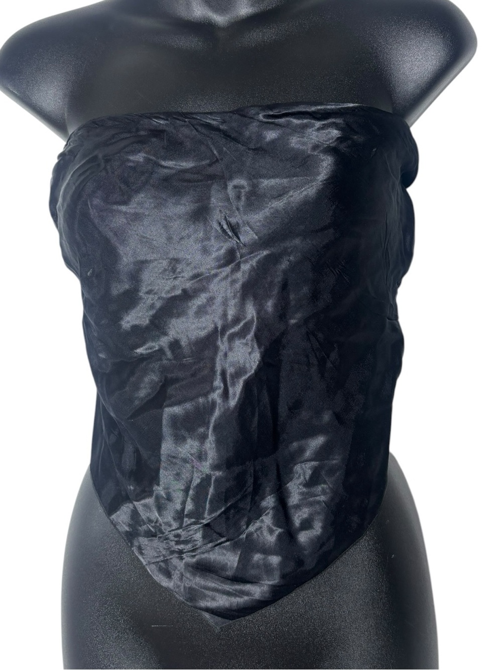Free people one women’s small black satin bandana top smock back country